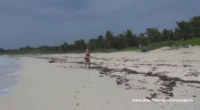 Ana Mancini Getting Off At The Beach